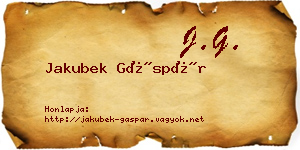 Jakubek Gáspár névjegykártya